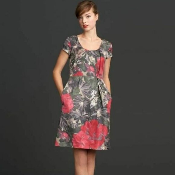 Banana Republic Mad Men Collection Begonia Red Combo Sheath Dress 0 - Picture 1 of 9